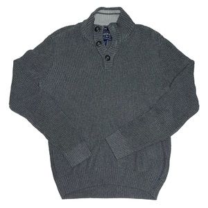 American Rag Cie 100% Cotton Men's Gray Knit Sweater Half Button Up (M)